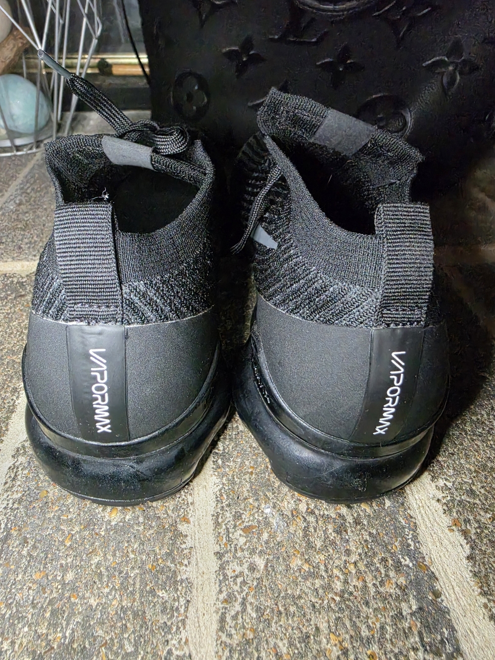 Nike Women's Black Air VaporMax+ Knit Running Shoes - Picture 4 of 7